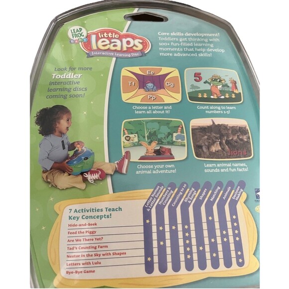 Vintage LeapFrog Baby Little Leaps Disks for Leapfrog Learning Pad Lot Of 3 NIB - Picture 7 of 7